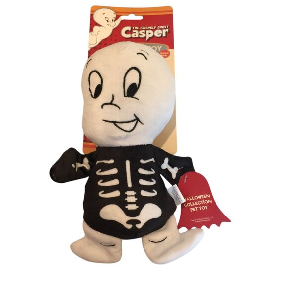 CASPER The Friendly Ghost Plush 9 1/2"  Skeleton Squeak Dog Toy - Picture 1 of 3